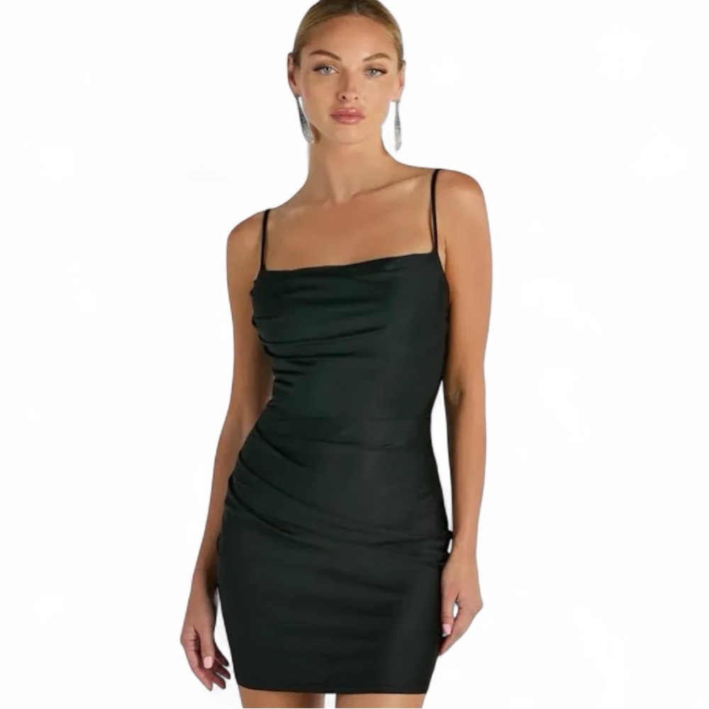 Room Service Stretch Satin Bodycon Mini Slip Dress